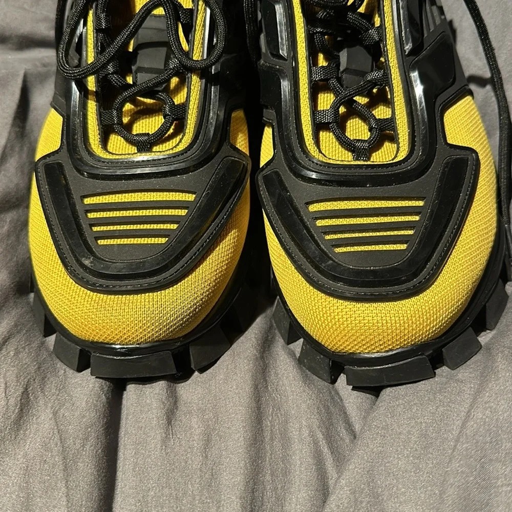 $1200 Prada Mens Cloudbust Thunder Sneakers Yellow  46 US 12 - Picture 7 of 8